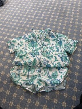 Roller Rabbit Green & Teal Floral Button-Front Shirt